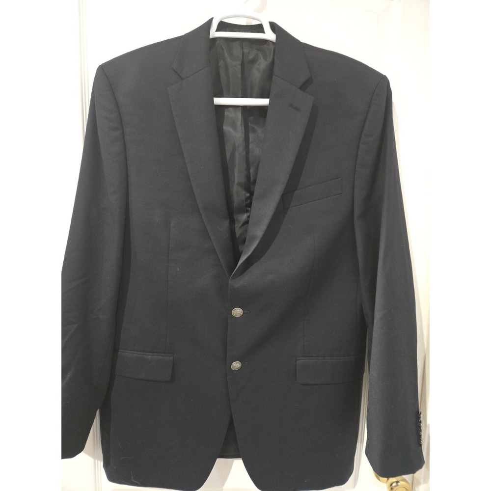 Michael Michael Kors Macy's Men Store Navy Blazer Jacket 42L 70% Wool Preppy